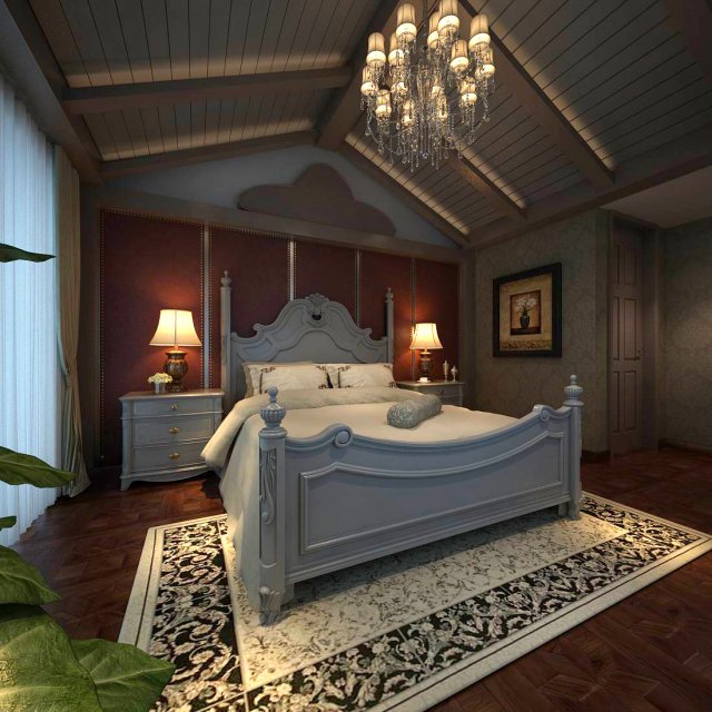 Luxury stylish interior master Bedroom – 79 3D Model
