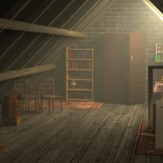 Old but tidy attic						 Free 3D Model