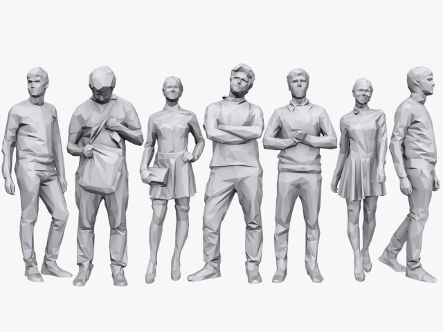 Lowpoly People Casual Pack Vol 4 3D Model