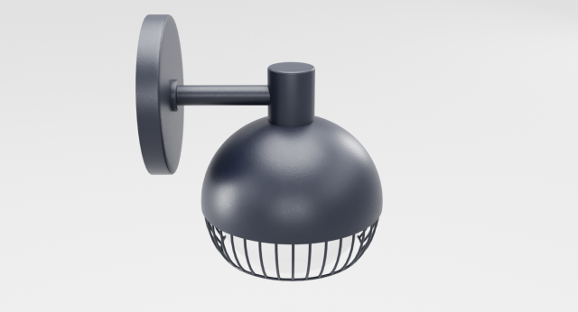 Cage Matte Black Sconce 3D Model