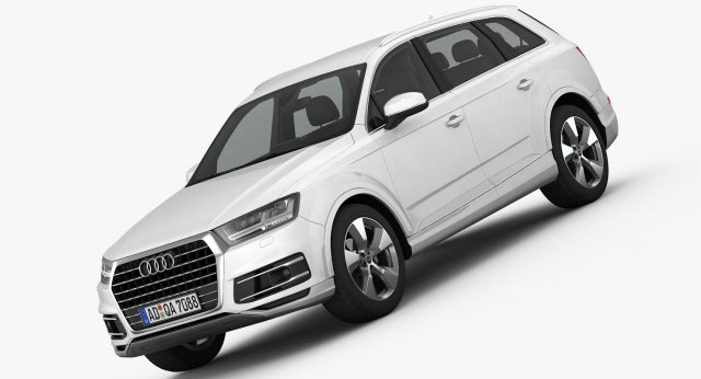 Audi Q7 2016 detailed interior 3D Model