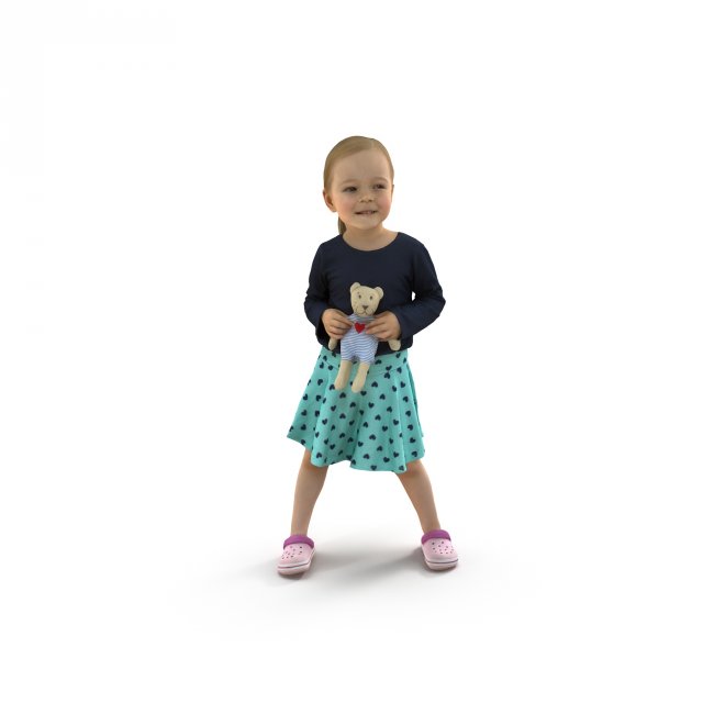 Girl With a Toy 3D Model