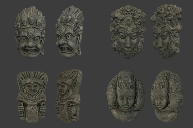 Tribal Masks Pack 3D Model