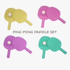 Ping Pong Paddle Set 3D Model
