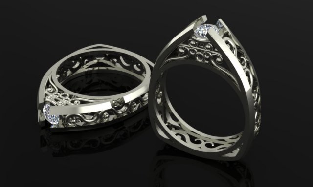 Air Ring with Diamond 3D Model