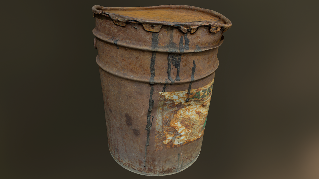 Old rusty oil barrel can 3D Model