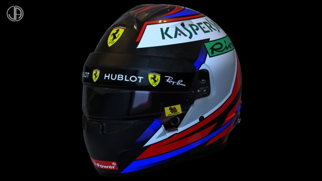 RAIKKONEN Bell racing helmet 2018 3D Model