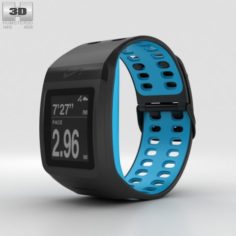 Nike SportWatch GPS Anthracite-Blue Glow 3D Model