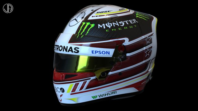 HAMILTON Bell racing helmet 2018 3D Model