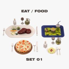Eat-Food Set 01 3D Model