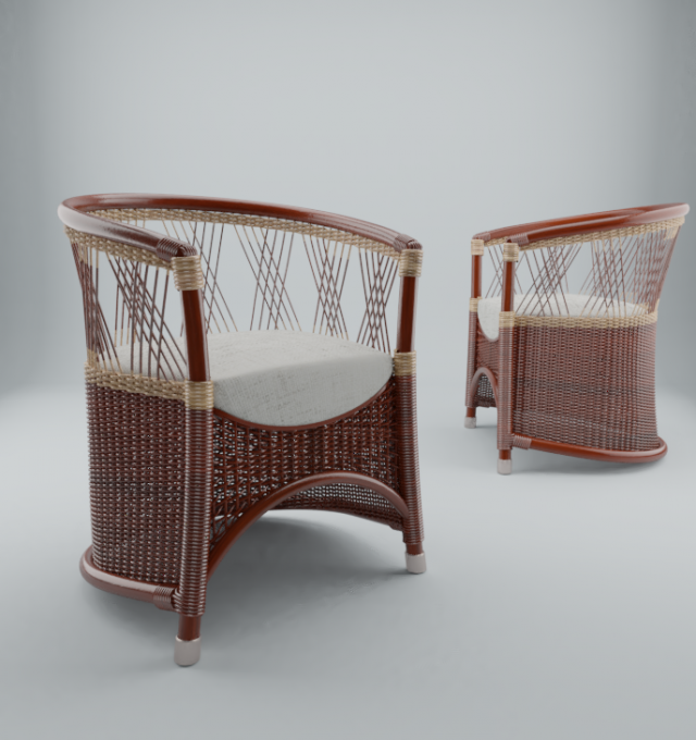Chair wicker 3D Model