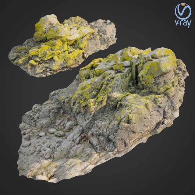 3d scanned rock cliff P 3D Model