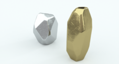 Von Gold Geometric Vase 3D Model
