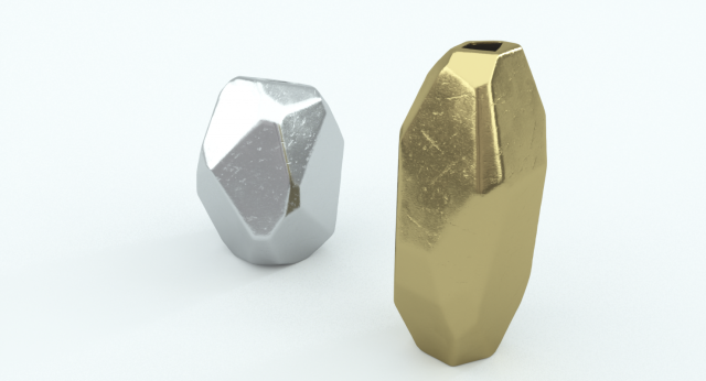 Von Gold Geometric Vase 3D Model