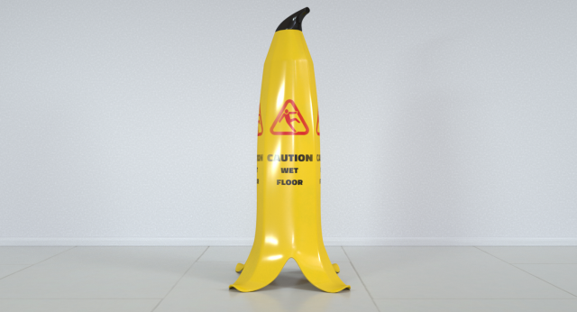 Caution Wet Floor Banana 3D Model