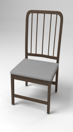 Dark Wood Chair 3D Model