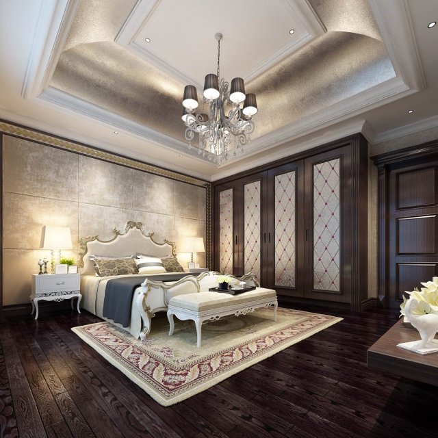 Luxury stylish interior master Bedroom – 64 3D Model