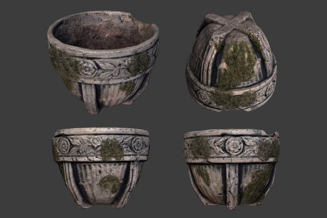 Old Garden Pot 3D Model