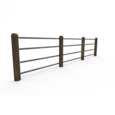 Seamless Road Fences 3D Model