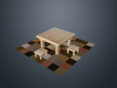 Table and chair 3D Model