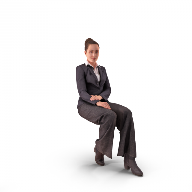 Business Woman Sitting 3D Model