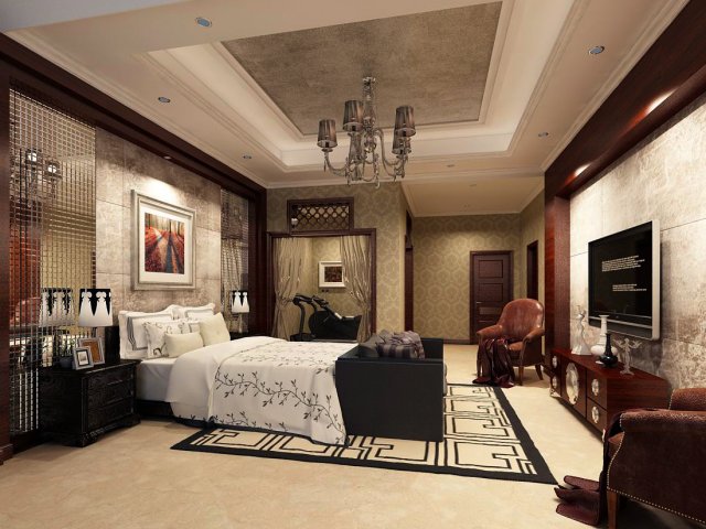 Luxurious stylish bedroom 08 3D Model