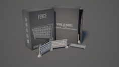 Concrete fence 3D Model
