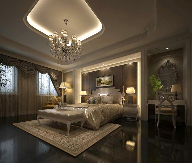 Luxury stylish interior master Bedroom – 46 3D Model