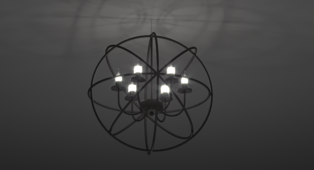 Modern Orbit Chandelier 3D Model