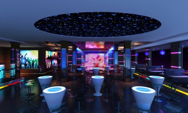 Blue night Bar 3D Model