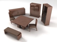 Living Room Furniture Set 02 3D Model