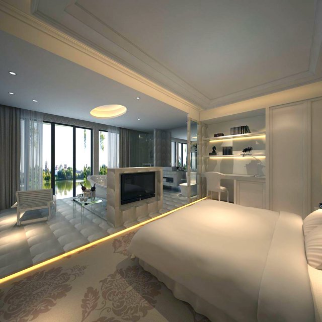 Luxury stylish interior master Bedroom – 19 3D Model