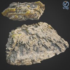 3d scanned rock cliff V 3D Model