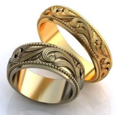 Wedding rings-SET 12 3D Model