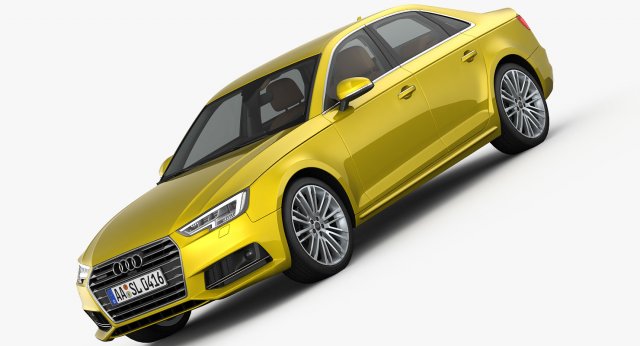 Audi A4 S-Line 2016 detailed interior 3D Model