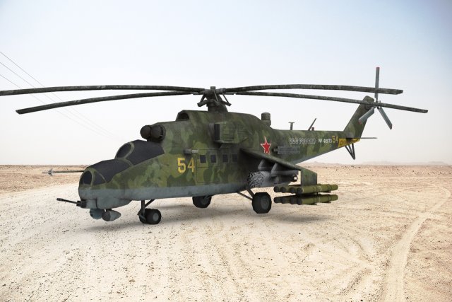 Mi-24 Russian Air Force 3D Model