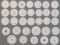 Rosettes Collection -1 – 32 pieces 3D Model