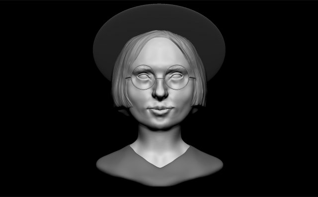 The girl in the hat 3D Model