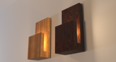 Modern Wood Wall Lamp 3D Model