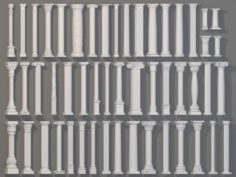 Columns Collection -1 – 51 pieces 3D Model