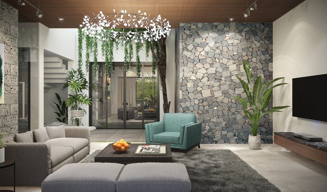 Tropical living room 3D Model