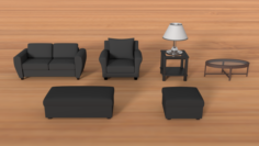 Modern Living Room Asset Pack 3D Model