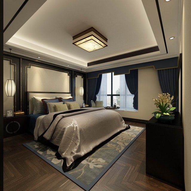 Bedroom – European style -9410 3D Model
