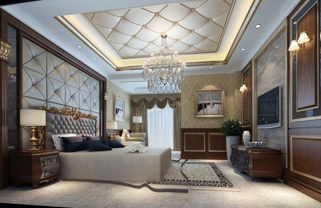 Luxury stylish interior master Bedroom – 76 3D Model