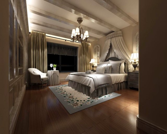 Luxury stylish interior master Bedroom – 37 3D Model