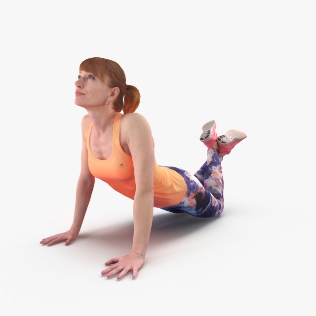 Fitness Woman Stretching 3D Model