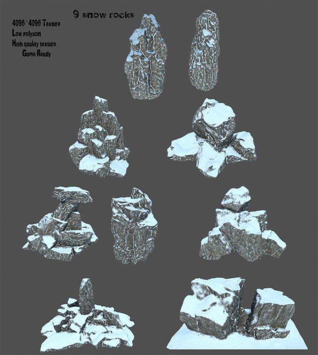 Snow rocks 3D Model