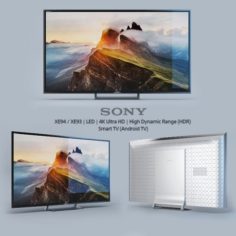 Sony XE94 – XE93 LED 4K Ultra HD High Dynamic Range HDR Smart TV Android TV 3D Model