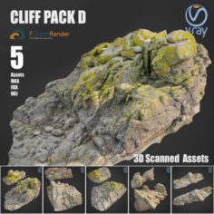 Cliff pack D bundle 3D Model