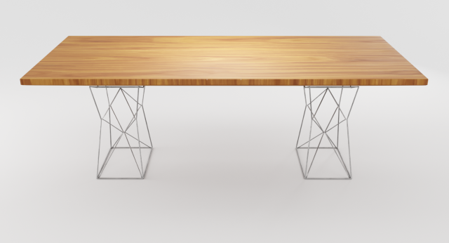 Geometric Shape Wooden Table 3D Model
